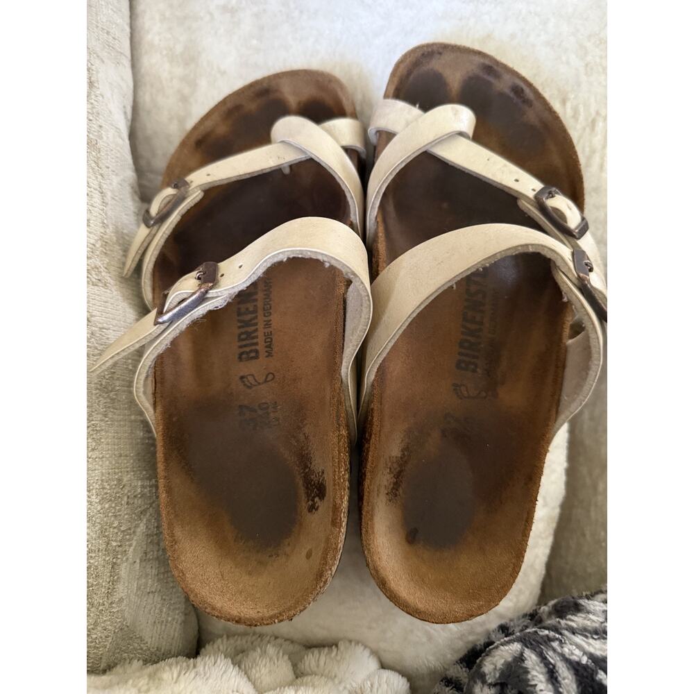 Birkenstock Women's Size 37 Brown & White Strap Sandles